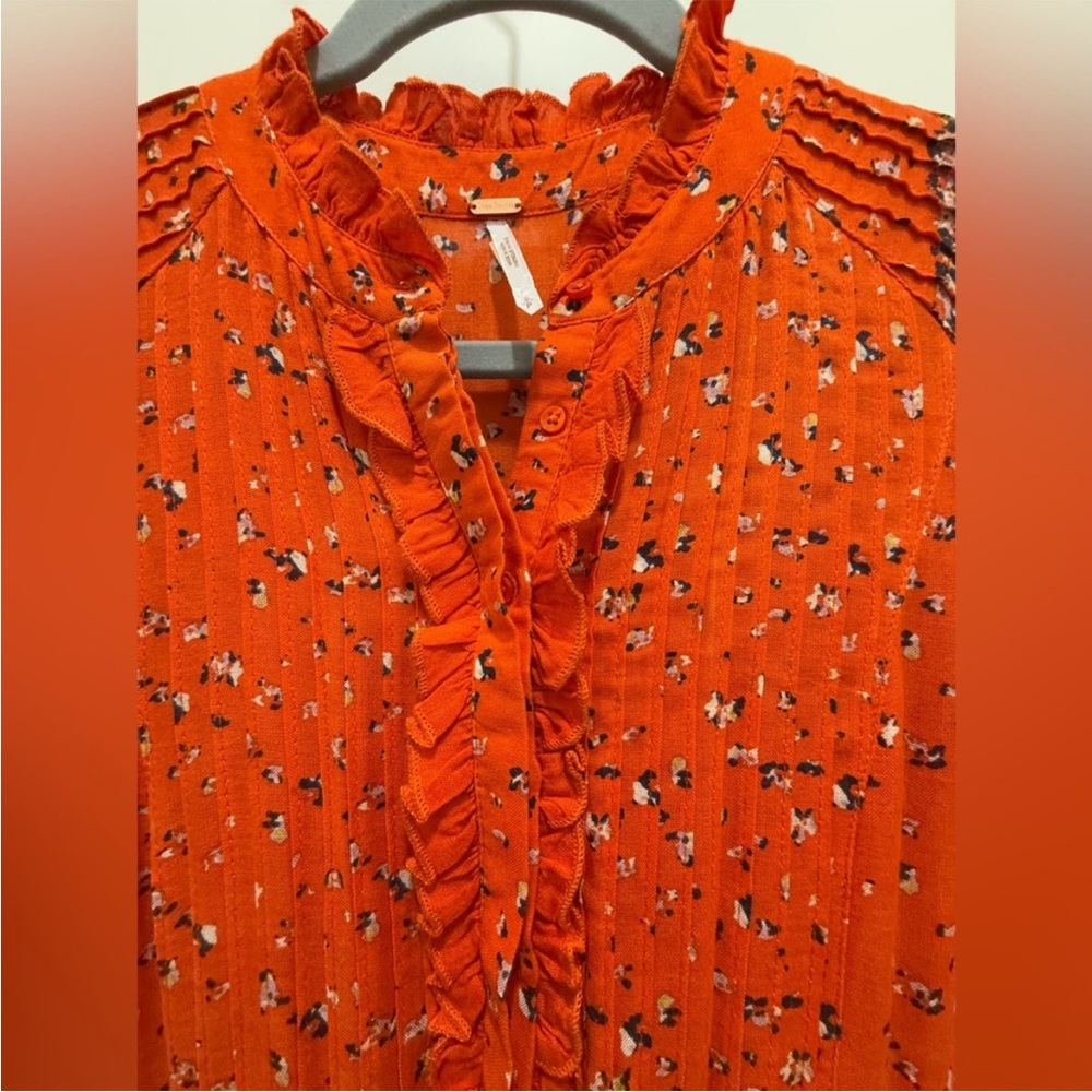 Free People Orange Floral Midi Dress - Picture 3 of 4